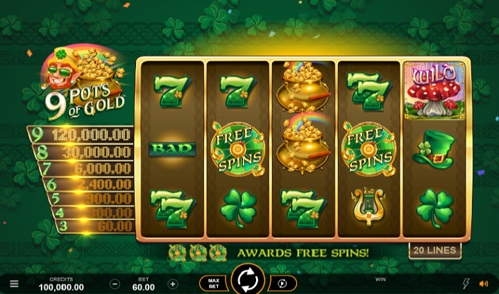 9 Pots of Gold Slot lobby